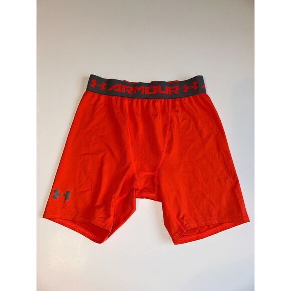 Under Armour Men’s Compression Shorts Size L Red Black Trim HeatGear Athletic - Picture 1 of 6
